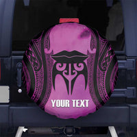 Personalised Moko Kauae New Zealand Spare Tire Cover Maori Chin Tattoo Pink - Polynesian Pride