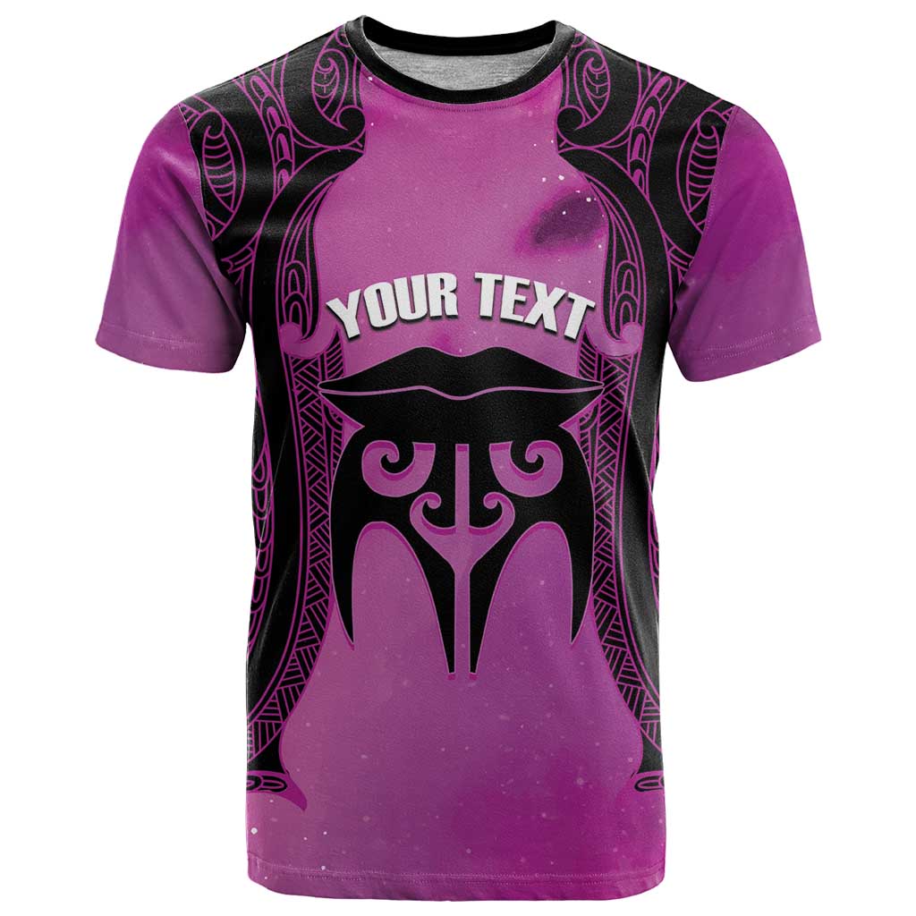 Personalised Moko Kauae New Zealand T Shirt Maori Chin Tattoo Pink LT14 Pink - Polynesian Pride