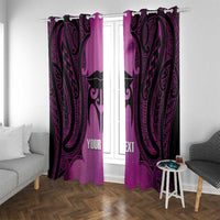 Personalised Moko Kauae New Zealand Window Curtain Maori Chin Tattoo Pink - Polynesian Pride