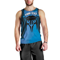 Personalised Moko Kauae New Zealand Men Tank Top Maori Chin Tattoo Blue LT14 - Polynesian Pride