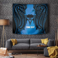 Personalised Moko Kauae New Zealand Tapestry Maori Chin Tattoo Blue - Polynesian Pride