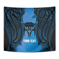Personalised Moko Kauae New Zealand Tapestry Maori Chin Tattoo Blue - Polynesian Pride