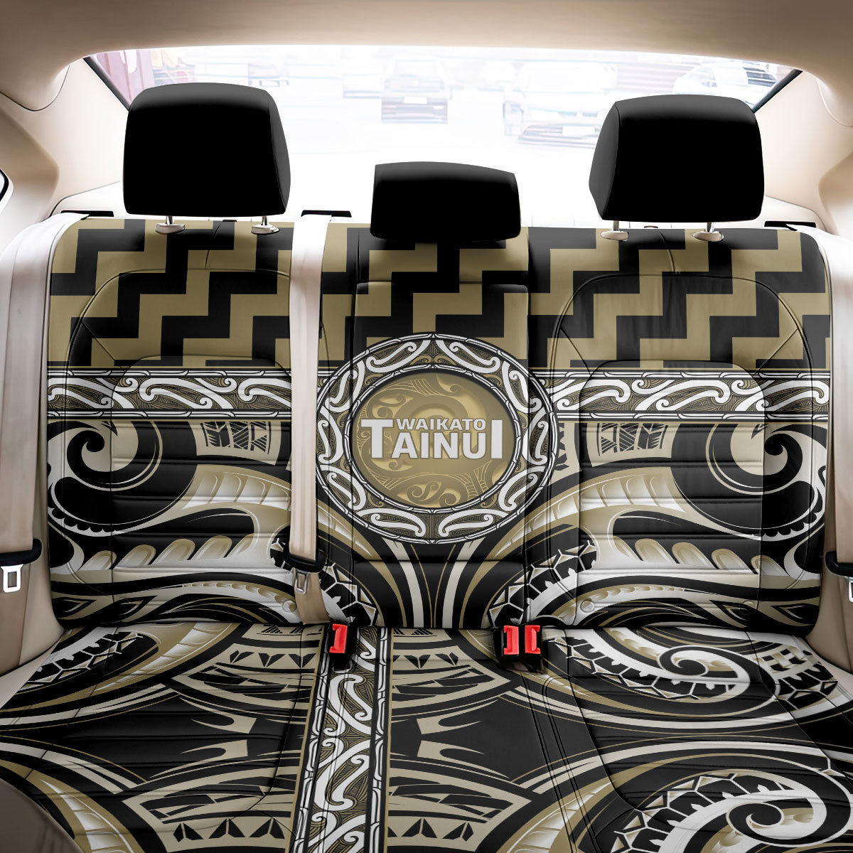 Aotearoa Waikato Tainui Back Car Seat Cover Maori Iwi Poutama Puhoro Tattoo LT14 - Polynesian Pride