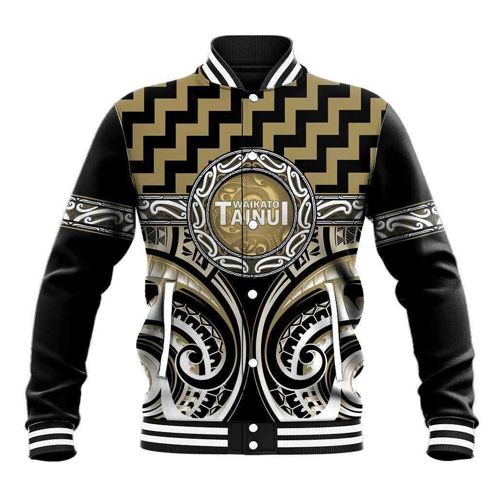 Aotearoa Waikato Tainui Personalised Baseball Jacket Maori Iwi Poutama Puhoro Tattoo LT14 Unisex Old Yellow - Polynesian Pride