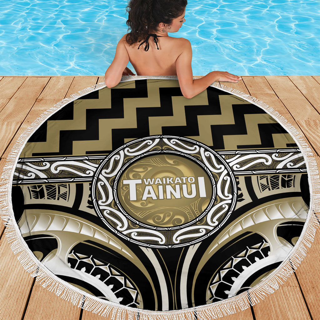 Aotearoa Waikato Tainui Beach Blanket Maori Iwi Poutama Puhoro Tattoo LT14 - Polynesian Pride