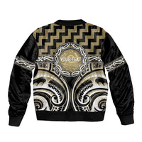 Aotearoa Waikato Tainui Personalised Bomber Jacket Maori Iwi Poutama Puhoro Tattoo LT14 - Polynesian Pride
