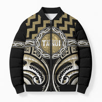 Aotearoa Waikato Tainui Personalised Bomber Puffer Jacket Maori Iwi Poutama Puhoro Tattoo LT14 Unisex Old Yellow - Polynesian Pride