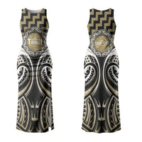 Aotearoa Waikato Tainui Personalised Family Matching Tank Maxi Dress and Hawaiian Shirt Maori Iwi Poutama Puhoro Tattoo LT14 Mom's Dress Old Yellow - Polynesian Pride