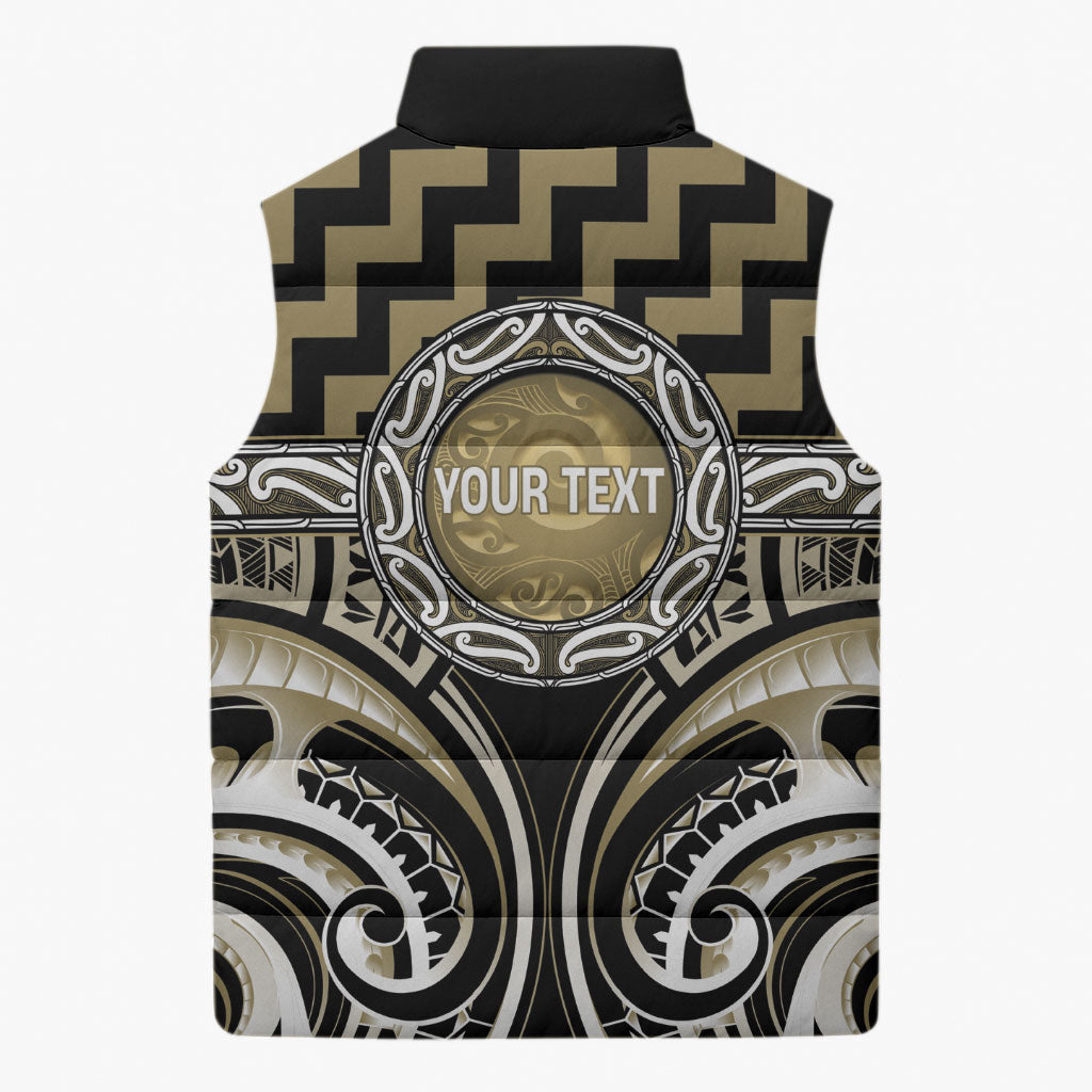 Aotearoa Waikato Tainui Personalised Sleeveless Puffer Jacket Maori Iwi Poutama Puhoro Tattoo LT14 - Polynesian Pride