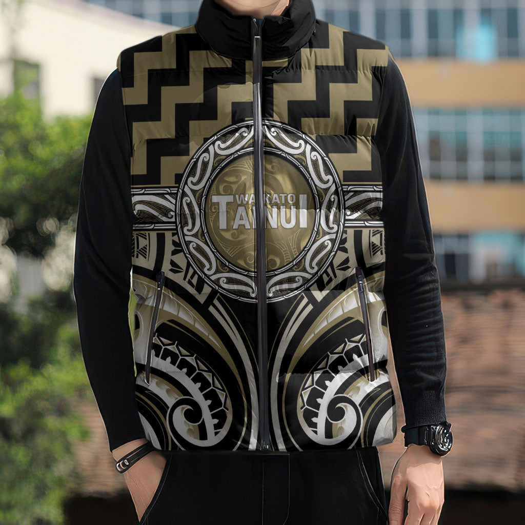 Aotearoa Waikato Tainui Personalised Sleeveless Puffer Jacket Maori Iwi Poutama Puhoro Tattoo LT14 - Polynesian Pride