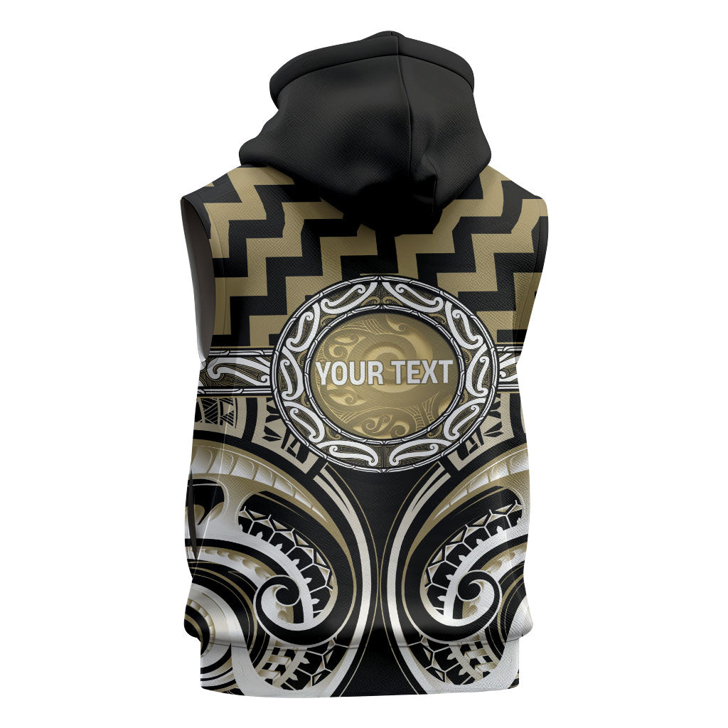 Aotearoa Waikato Tainui Personalised Sleeveless Zip Hoodie Maori Iwi Poutama Puhoro Tattoo LT14 - Polynesian Pride