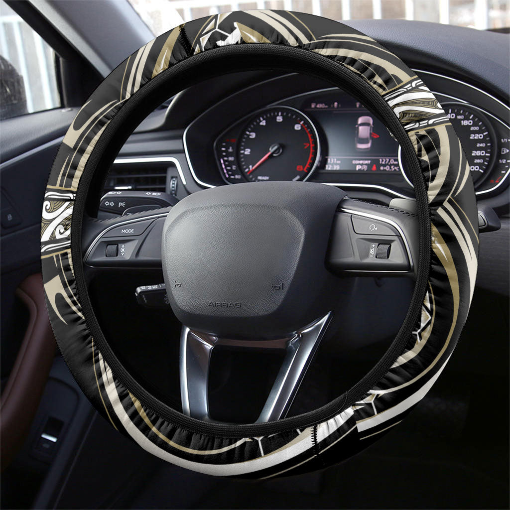 Aotearoa Waikato Tainui Steering Wheel Cover Maori Iwi Poutama Puhoro Tattoo LT14 - Polynesian Pride