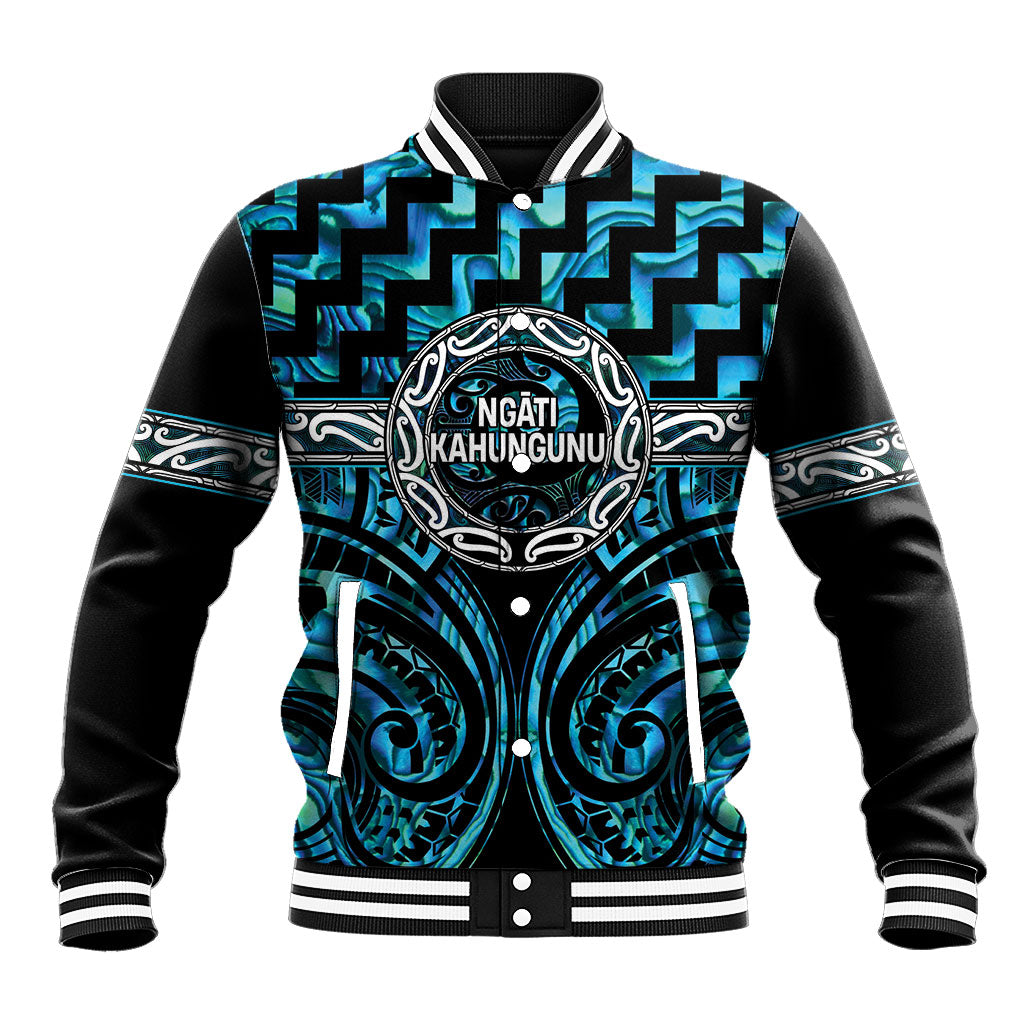 Aotearoa Ngati Kahungunu Personalised Baseball Jacket Maori Iwi Poutama Puhoro Tattoo LT14 Unisex Turquoise - Polynesian Pride