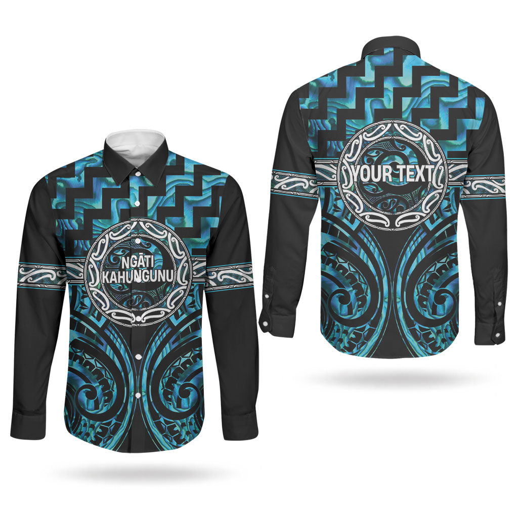 Aotearoa Ngati Kahungunu Personalised Couples Matching Long Sleeve Bodycon Dress and Long Sleeve Button Shirt Maori Iwi Poutama Puhoro Tattoo LT14 - Polynesian Pride