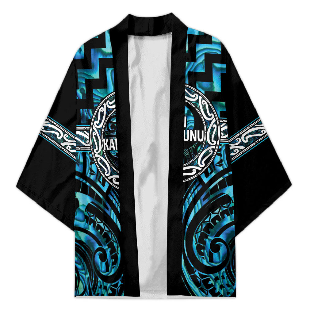 Aotearoa Ngati Kahungunu Personalised Kimono Maori Iwi Poutama Puhoro Tattoo LT14 Unisex Turquoise - Polynesian Pride