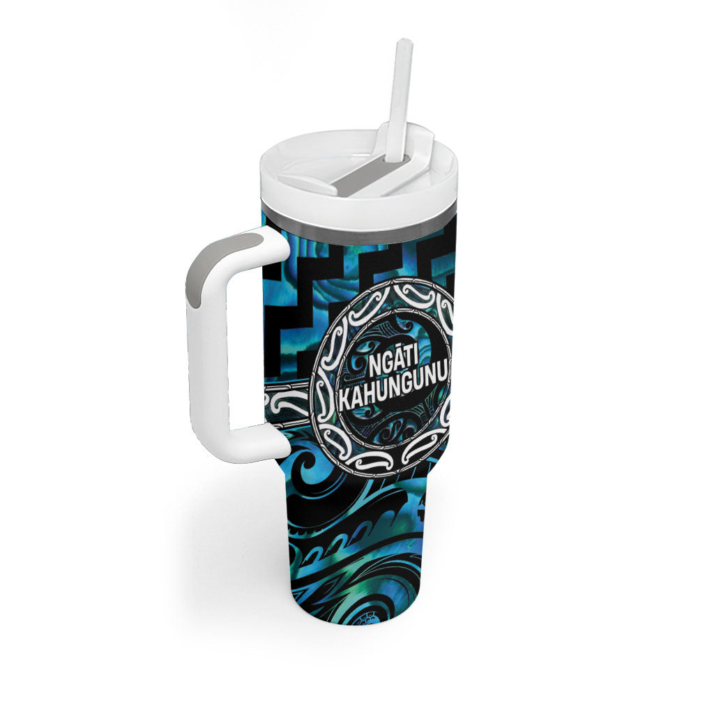 Aotearoa Ngati Kahungunu Personalised Tumbler With Handle Maori Iwi Poutama Puhoro Tattoo LT14 - Polynesian Pride