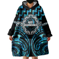 Aotearoa Ngati Kahungunu Personalised Wearable Blanket Hoodie Maori Iwi Poutama Puhoro Tattoo LT14 - Polynesian Pride