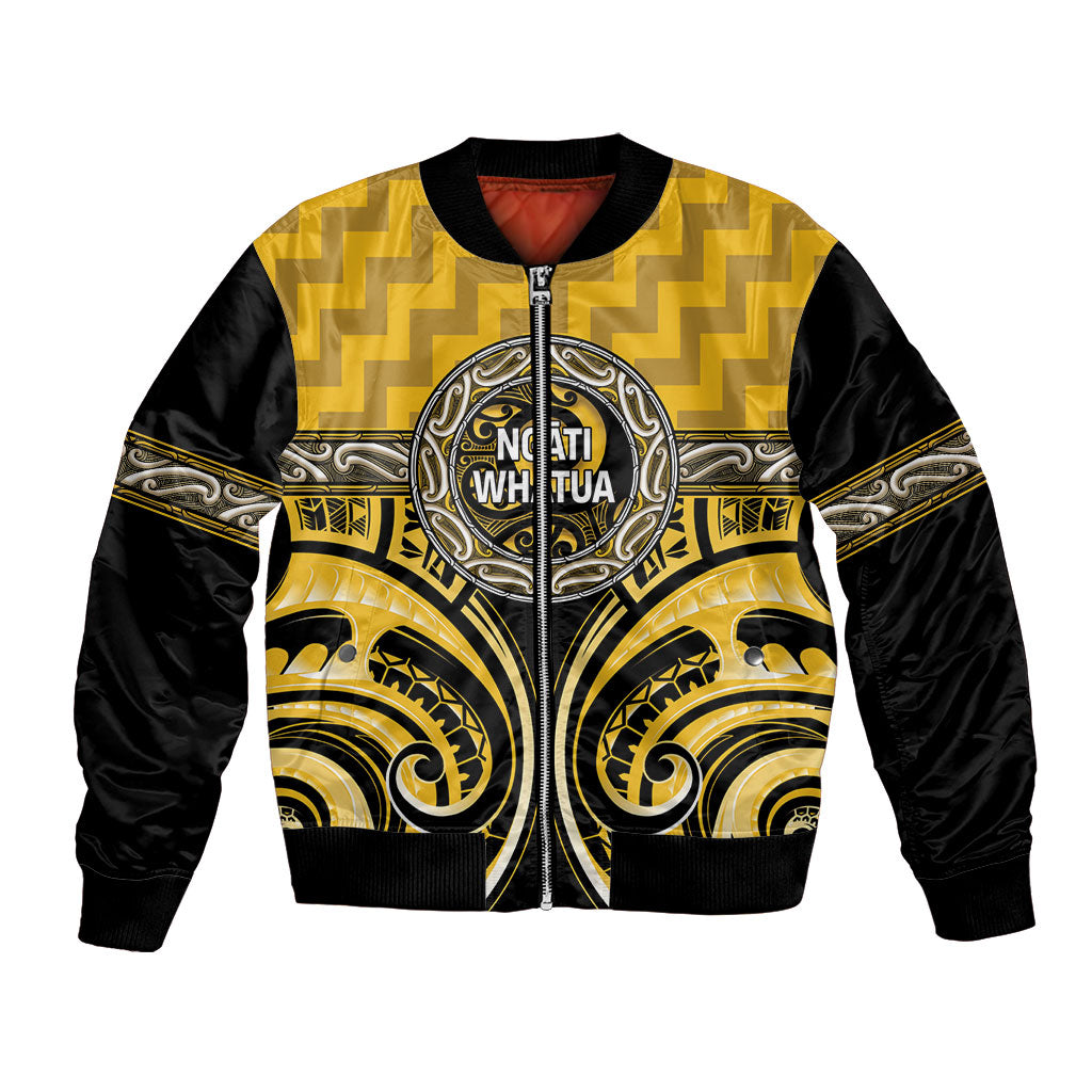 Aotearoa Ngati Whatua Personalised Bomber Jacket Maori Iwi Poutama Puhoro Tattoo LT14 Unisex Yellow - Polynesian Pride