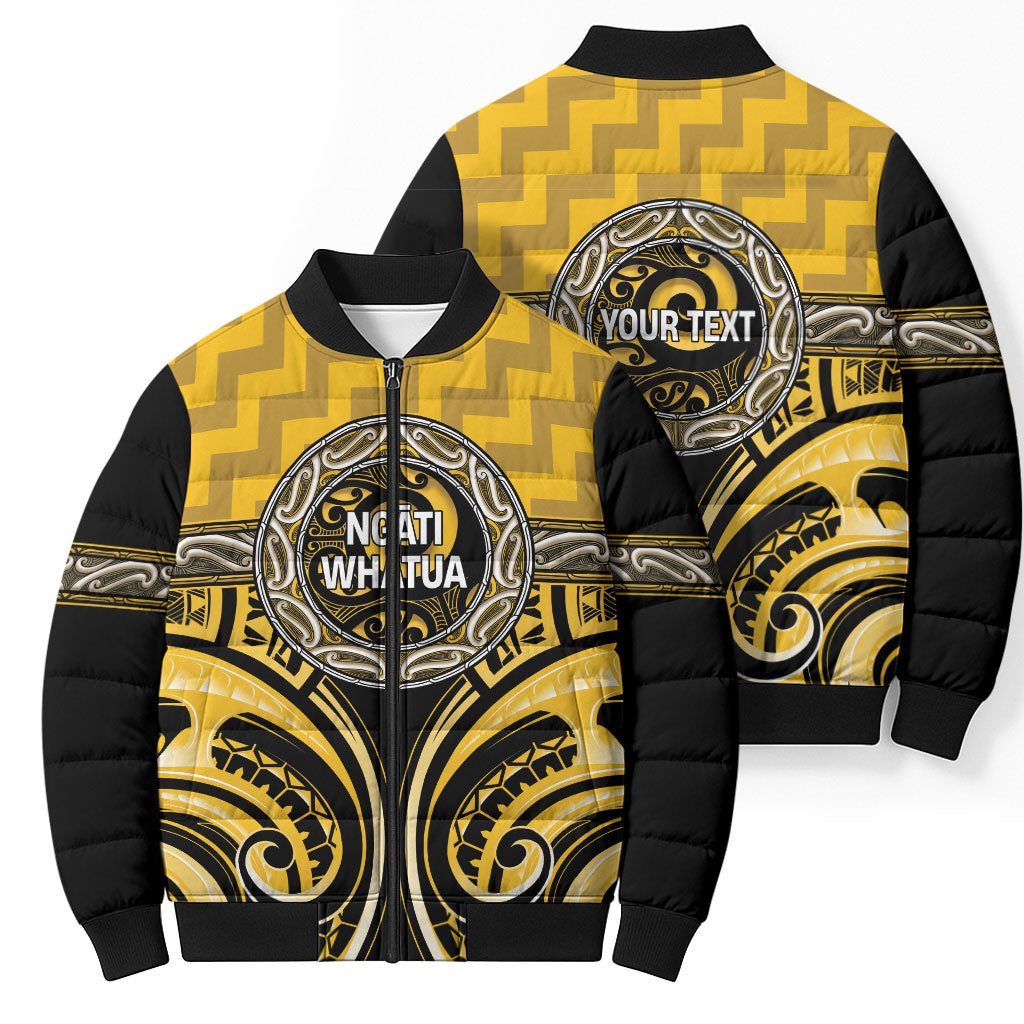 Aotearoa Ngati Whatua Personalised Bomber Puffer Jacket Maori Iwi Poutama Puhoro Tattoo LT14 - Polynesian Pride