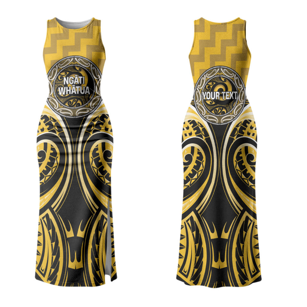 Aotearoa Ngati Whatua Personalised Couples Matching Tank Maxi Dress and Hawaiian Shirt Maori Iwi Poutama Puhoro Tattoo LT14 - Polynesian Pride