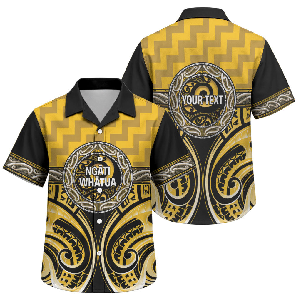 Aotearoa Ngati Whatua Personalised Family Matching Short Sleeve Bodycon Dress and Hawaiian Shirt Maori Iwi Poutama Puhoro Tattoo LT14 Son's Shirt Yellow - Polynesian Pride