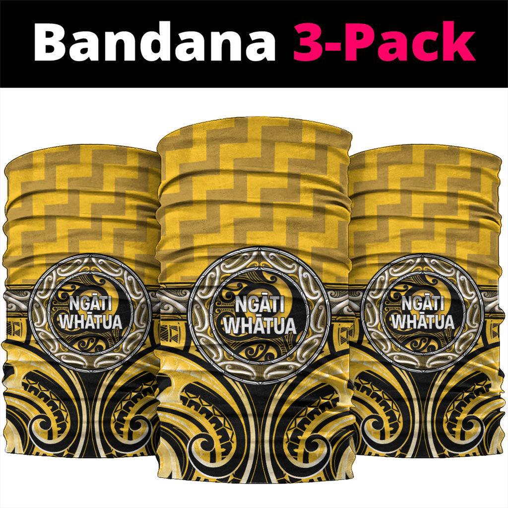 Aotearoa Ngati Whatua Neck Gaiter Maori Iwi Poutama Puhoro Tattoo LT14 package One Size: 25*50cm Yellow - Polynesian Pride