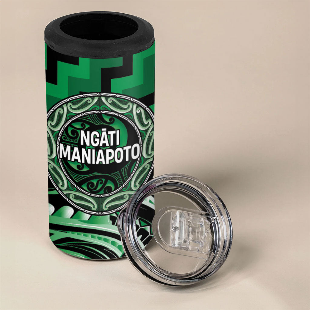 Aotearoa Ngati Maniapoto Personalised 4 in 1 Can Cooler Tumbler Maori Iwi Poutama Puhoro Tattoo LT14 - Polynesian Pride