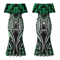 Aotearoa Ngati Maniapoto Personalised Couples Matching Mermaid Dress and Hawaiian Shirt Maori Iwi Poutama Puhoro Tattoo LT14 - Polynesian Pride