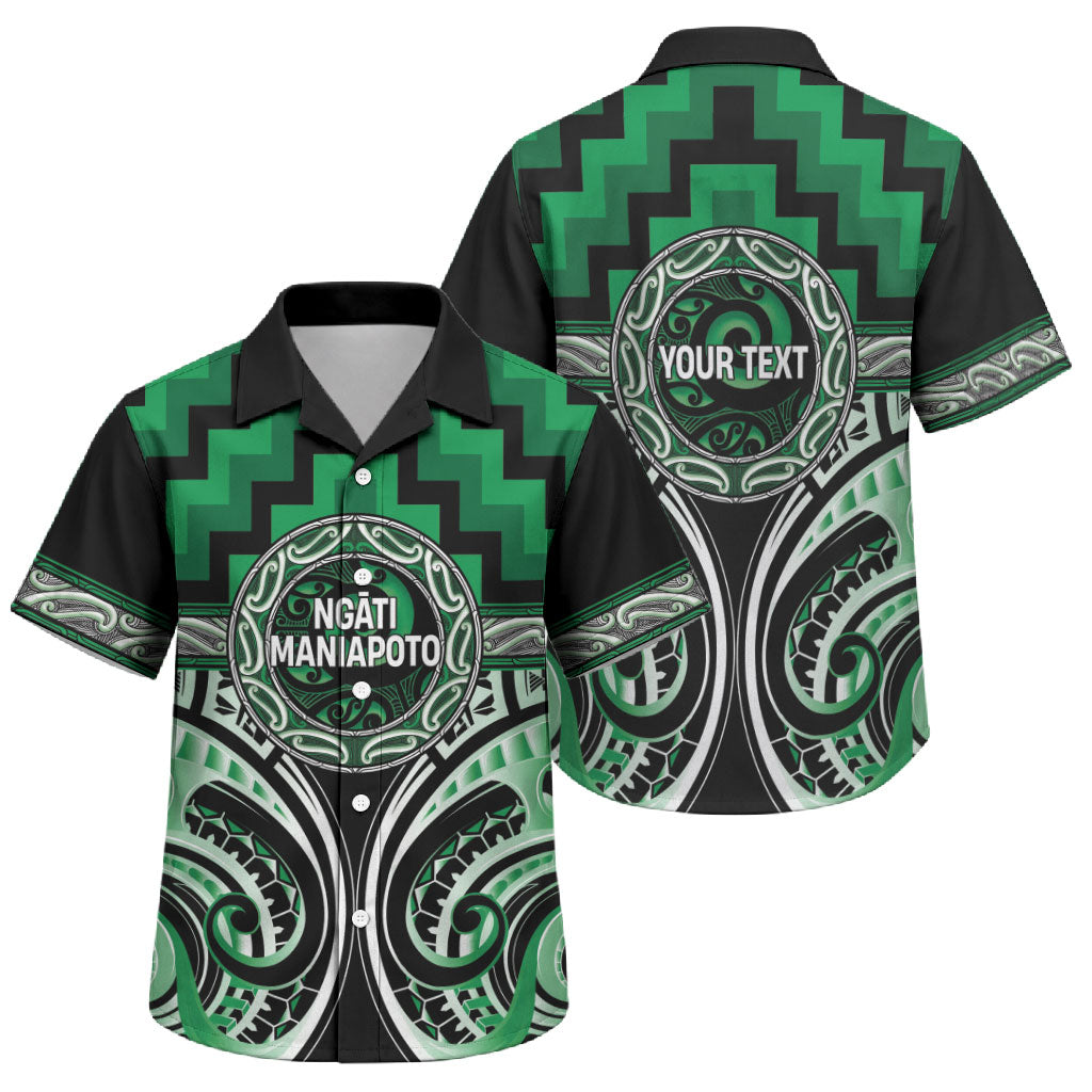 Aotearoa Ngati Maniapoto Personalised Family Matching Mermaid Dress and Hawaiian Shirt Maori Iwi Poutama Puhoro Tattoo LT14 Son's Shirt Green - Polynesian Pride