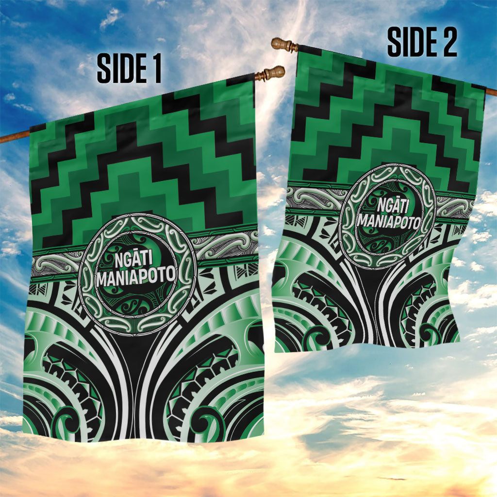 Aotearoa Ngati Maniapoto Garden Flag Maori Iwi Poutama Puhoro Tattoo LT14 - Polynesian Pride