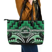 Aotearoa Ngati Maniapoto Leather Tote Bag Maori Iwi Poutama Puhoro Tattoo LT14 - Polynesian Pride