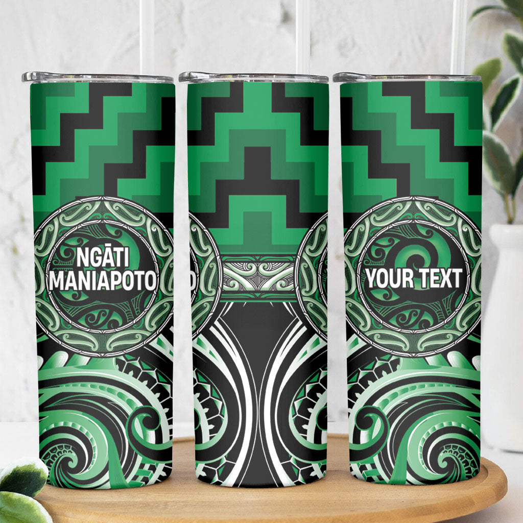 Aotearoa Ngati Maniapoto Personalised Skinny Tumbler Maori Iwi Poutama Puhoro Tattoo LT14 - Polynesian Pride