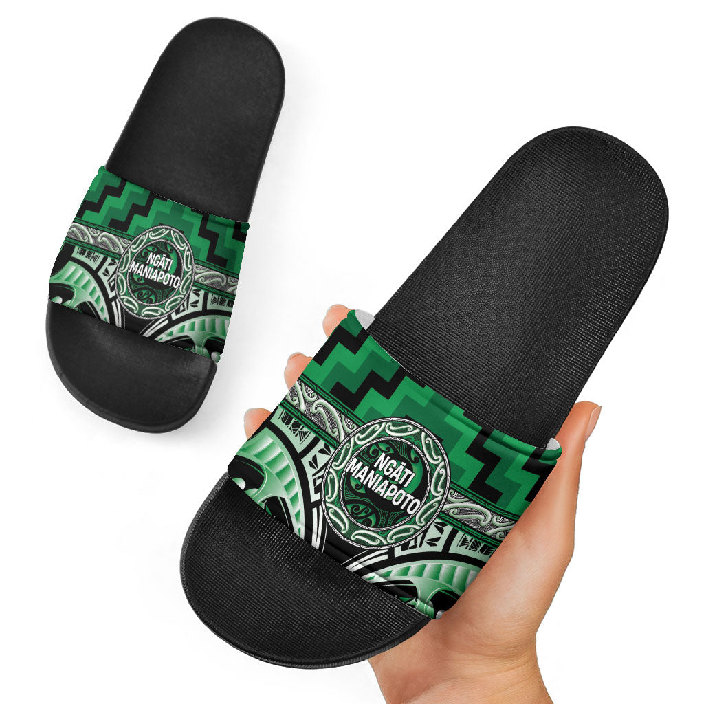 Aotearoa Ngati Maniapoto Slide Sandals Maori Iwi Poutama Puhoro Tattoo LT14 - Polynesian Pride