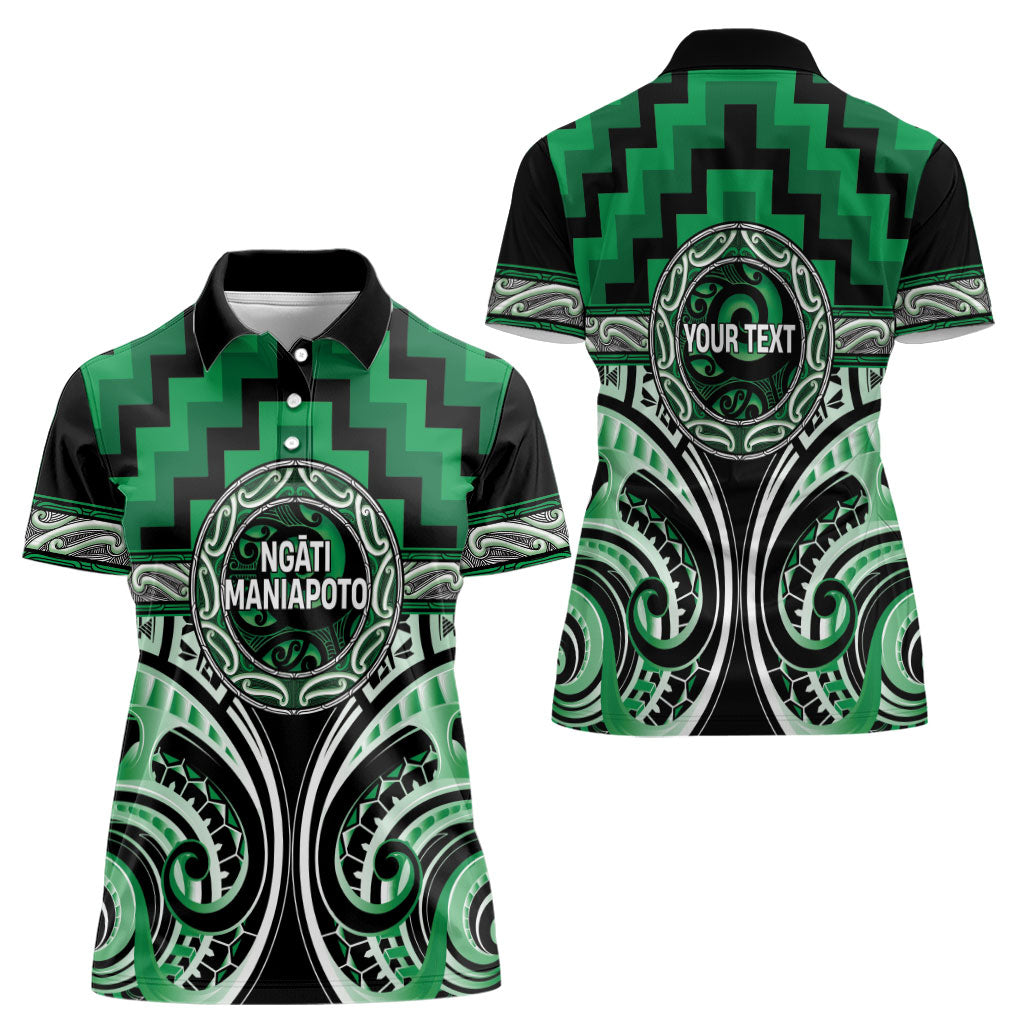 Aotearoa Ngati Maniapoto Personalised Women Polo Shirt Maori Iwi Poutama Puhoro Tattoo LT14 - Polynesian Pride