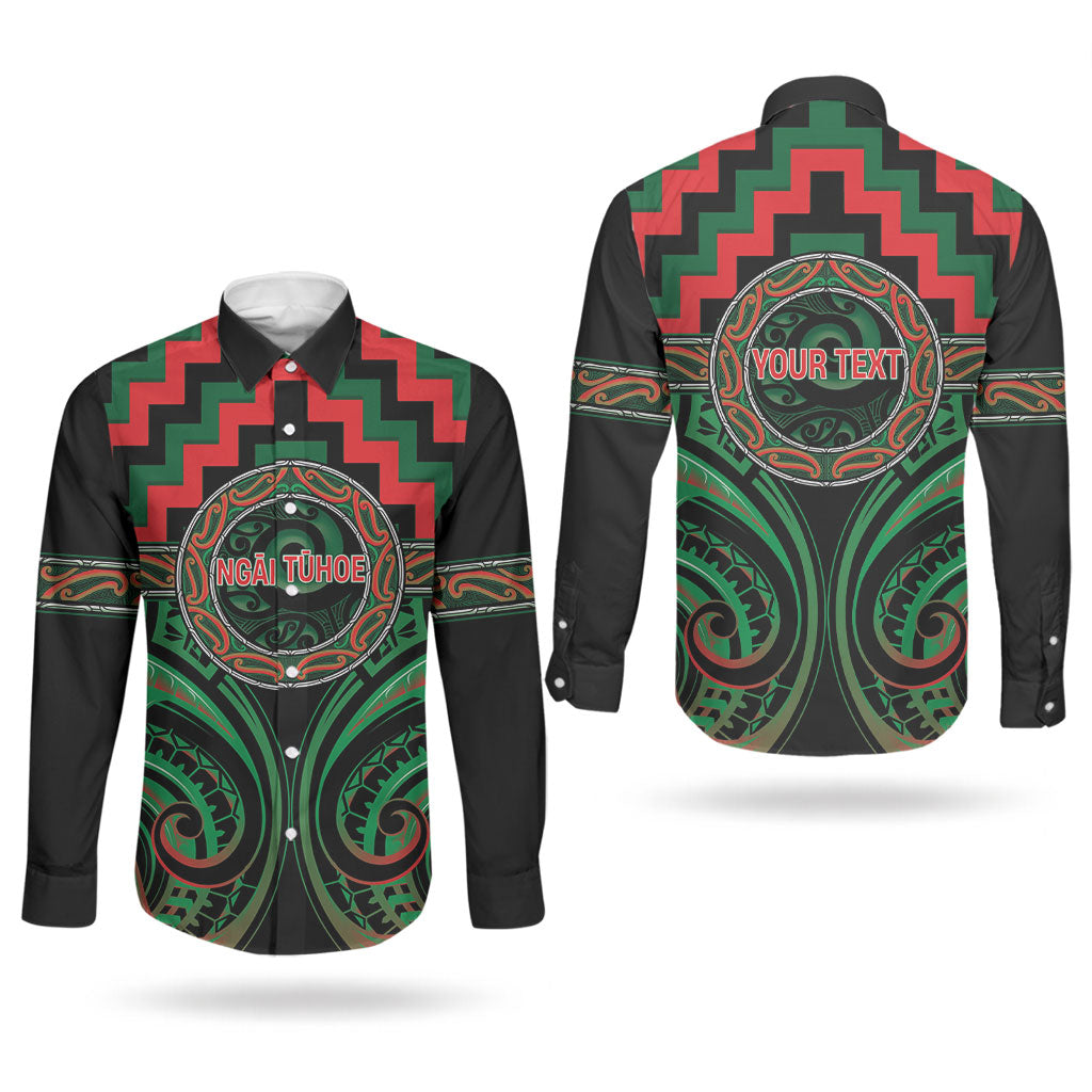 Aotearoa Ngai Tuhoe Personalised Couples Matching Short Sleeve Bodycon Dress and Long Sleeve Button Shirt Maori Iwi Poutama Puhoro Tattoo LT14 - Polynesian Pride