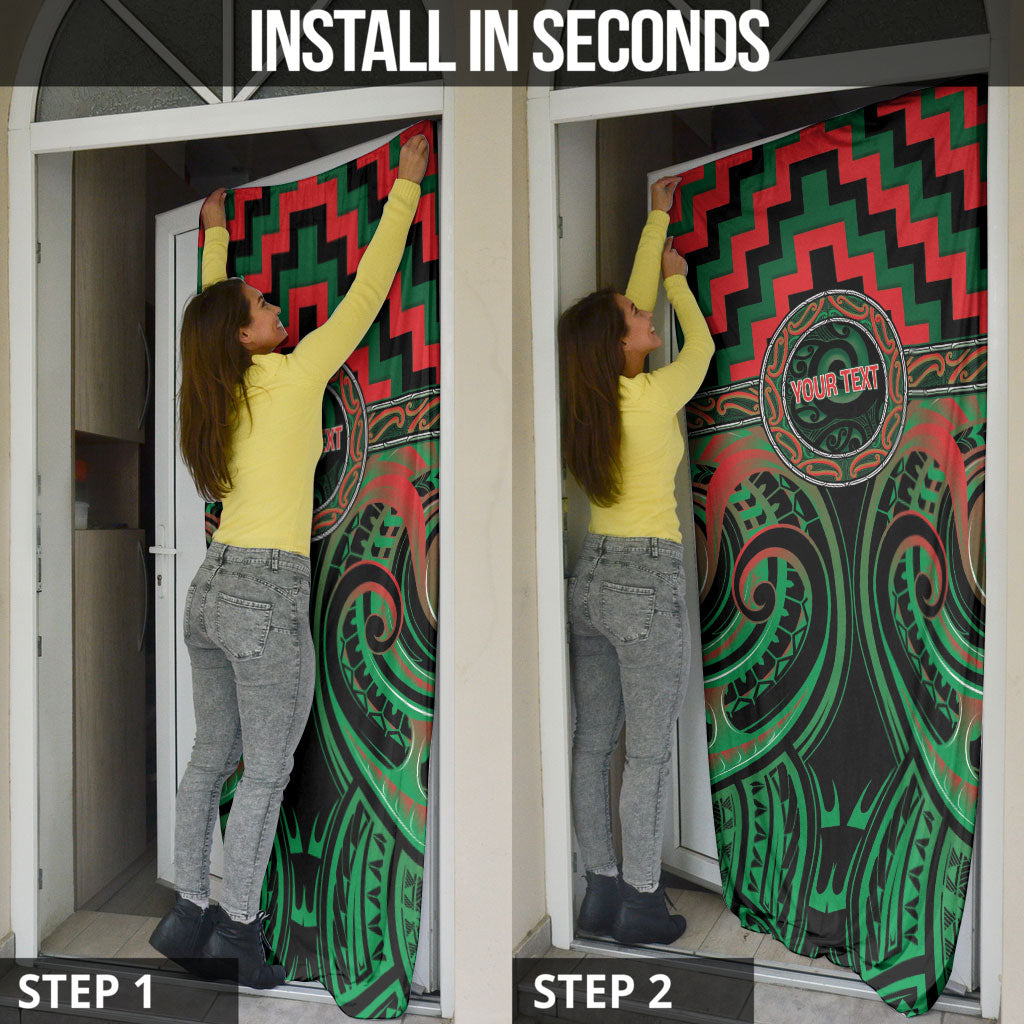 Aotearoa Ngai Tuhoe Personalised Door Cover Maori Iwi Poutama Puhoro Tattoo LT14 - Polynesian Pride