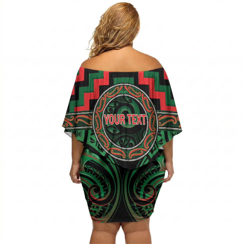 Aotearoa Ngai Tuhoe Personalised Off Shoulder Short Dress Maori Iwi Poutama Puhoro Tattoo LT14 - Polynesian Pride