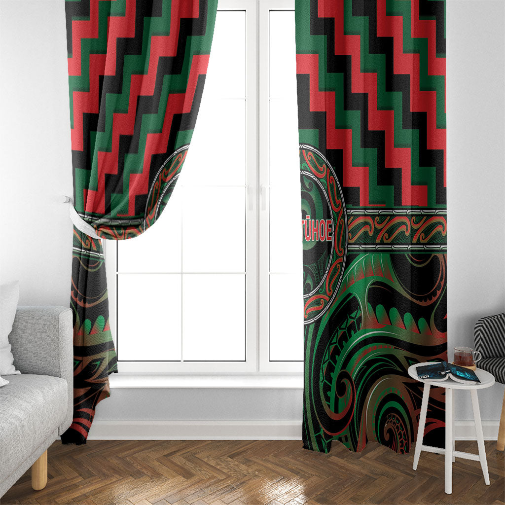 Aotearoa Ngai Tuhoe Window Curtain Maori Iwi Poutama Puhoro Tattoo LT14 - Polynesian Pride