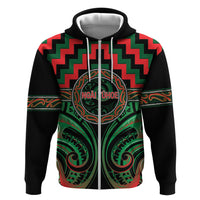 Aotearoa Ngai Tuhoe Personalised Zip Hoodie Maori Iwi Poutama Puhoro Tattoo LT14 Zip Hoodie Green - Polynesian Pride