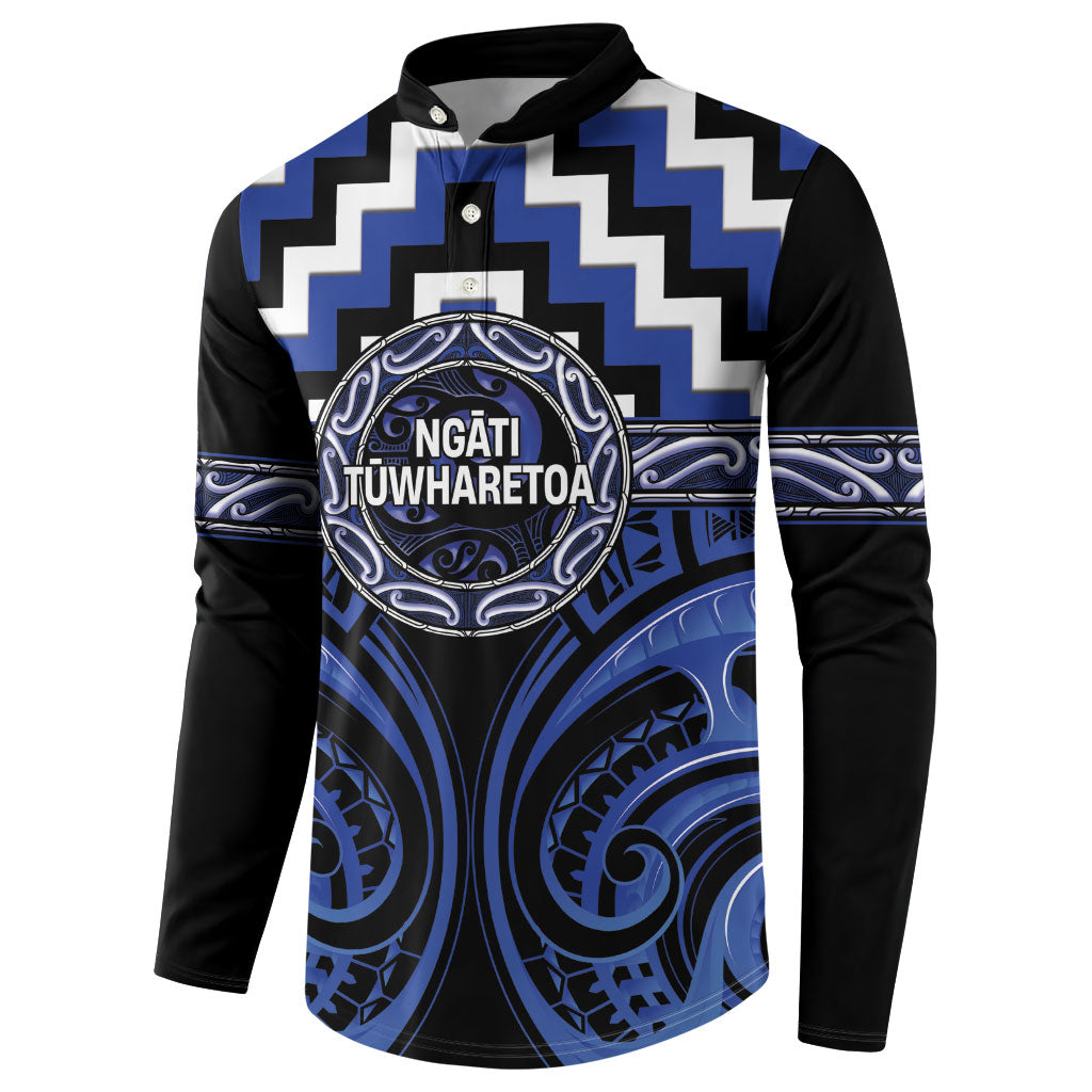 Aotearoa Ngati Tuwharetoa Personalised Button Sweatshirt Maori Iwi Poutama Puhoro Tattoo LT14 - Polynesian Pride