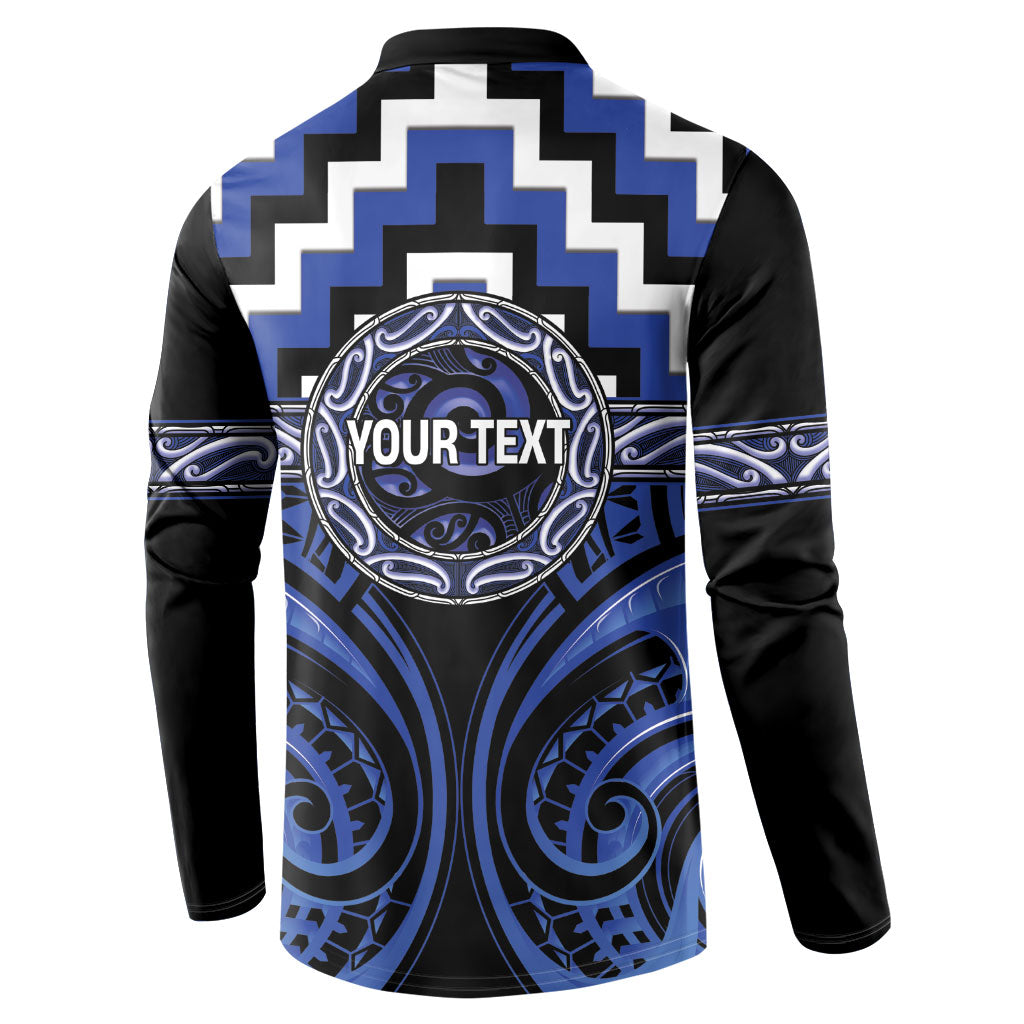 Aotearoa Ngati Tuwharetoa Personalised Button Sweatshirt Maori Iwi Poutama Puhoro Tattoo LT14 - Polynesian Pride