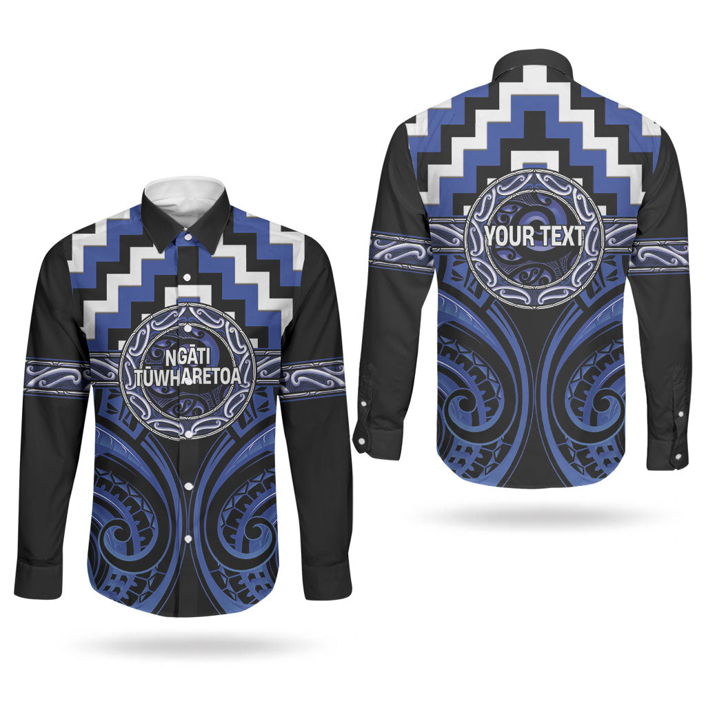 Aotearoa Ngati Tuwharetoa Personalised Couples Matching Puletasi and Long Sleeve Button Shirt Maori Iwi Poutama Puhoro Tattoo LT14 - Polynesian Pride