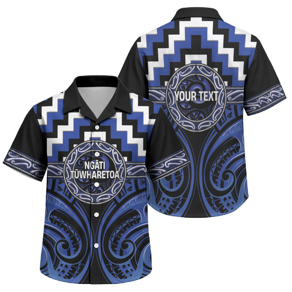 Aotearoa Ngati Tuwharetoa Personalised Family Matching Mermaid Dress and Hawaiian Shirt Maori Iwi Poutama Puhoro Tattoo LT14 Son's Shirt Blue - Polynesian Pride