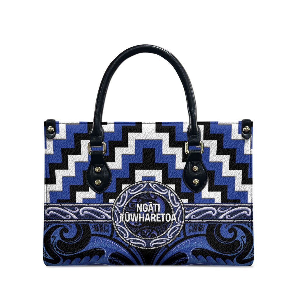 Aotearoa Ngati Tuwharetoa Leather Bag Maori Iwi Poutama Puhoro Tattoo LT14 - Polynesian Pride