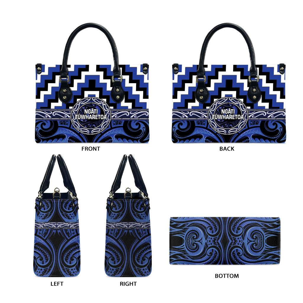 Aotearoa Ngati Tuwharetoa Leather Bag Maori Iwi Poutama Puhoro Tattoo LT14 - Polynesian Pride