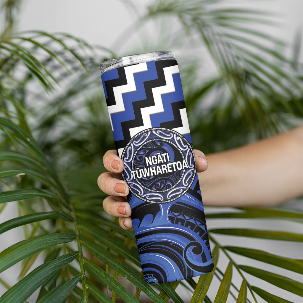 Aotearoa Ngati Tuwharetoa Personalised Skinny Tumbler Maori Iwi Poutama Puhoro Tattoo LT14 - Polynesian Pride