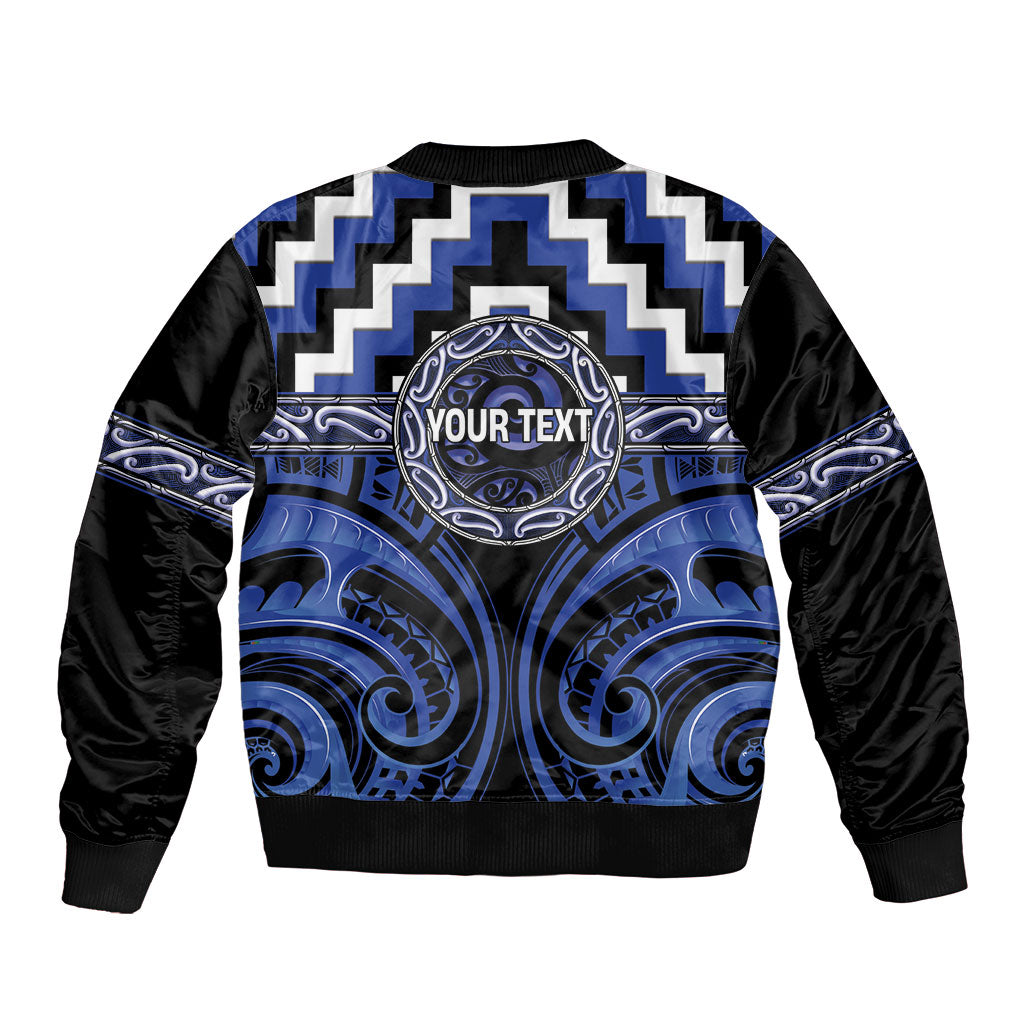 Aotearoa Ngati Tuwharetoa Personalised Sleeve Zip Bomber Jacket Maori Iwi Poutama Puhoro Tattoo LT14 - Polynesian Pride