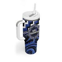Aotearoa Ngati Tuwharetoa Personalised Tumbler With Handle Maori Iwi Poutama Puhoro Tattoo LT14 - Polynesian Pride