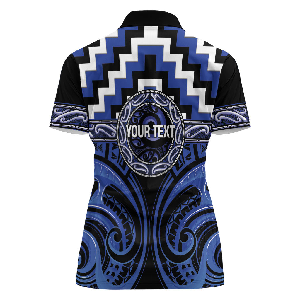 Aotearoa Ngati Tuwharetoa Personalised Women Polo Shirt Maori Iwi Poutama Puhoro Tattoo LT14 - Polynesian Pride