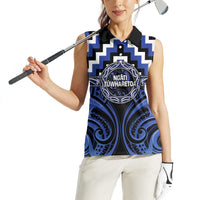 Aotearoa Ngati Tuwharetoa Personalised Women Sleeveless Polo Shirt Maori Iwi Poutama Puhoro Tattoo LT14 - Polynesian Pride